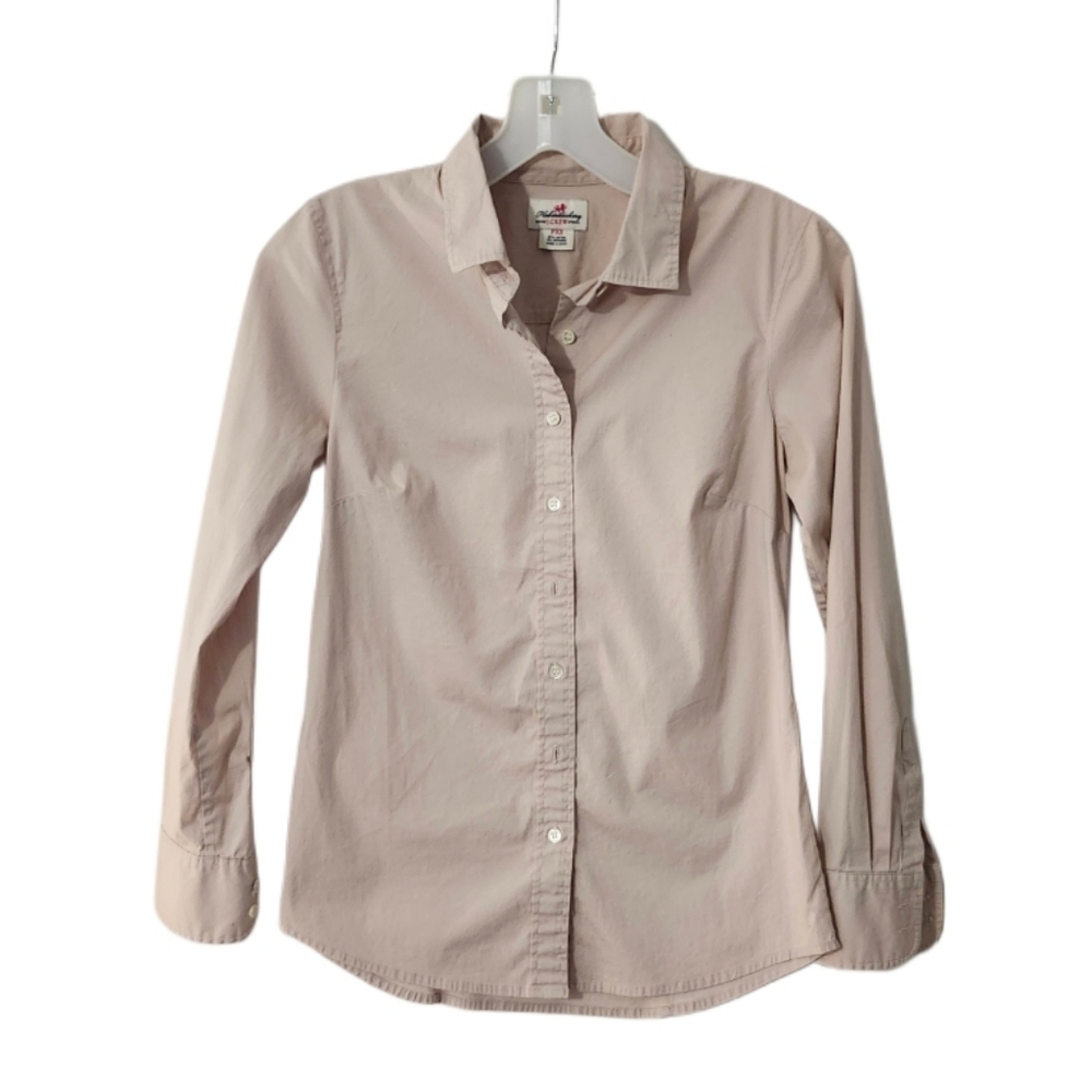 J Crew Haberdashery   Women's Size PXS   Button down  Shirt Beige/ Pale Pink